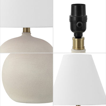 Asher 18.25" Minimalist Scandinavian Resin/Iron Gourd LED Table Lamp - JONATHAN Y